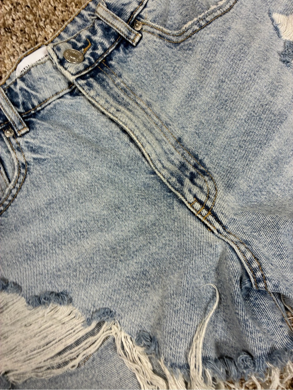 ZARA Distressed High Waited Denim Cut Off Shorts - Picture 4 of 9